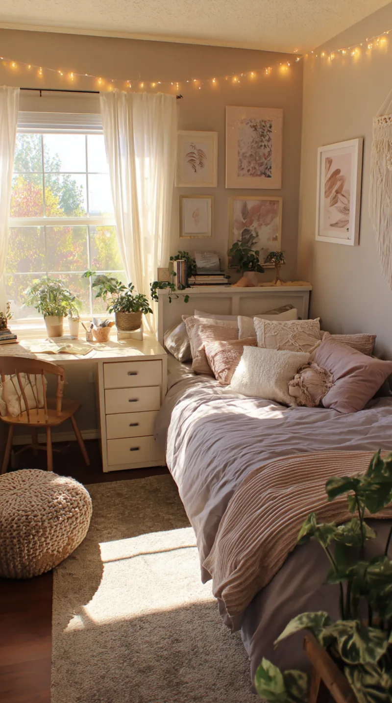 Comfortable teen bed layered with soft sheets, a duvet, and multiple throw blankets in different textures.