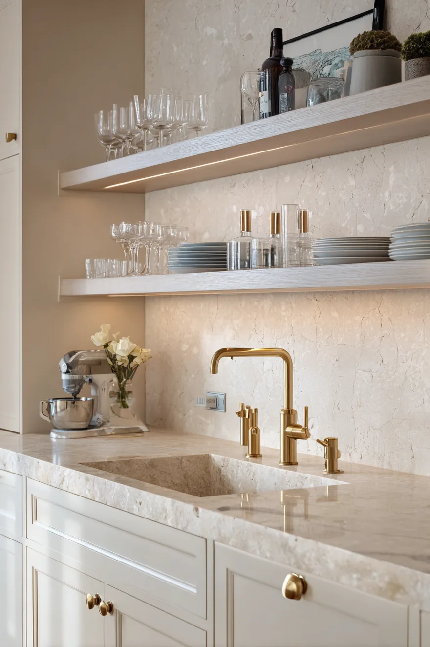 Black double bowl kitchen sink with an integrated drainboard and matte black faucet, set into warm wood butcher block countertops next to a large bright window with dark cabinets.